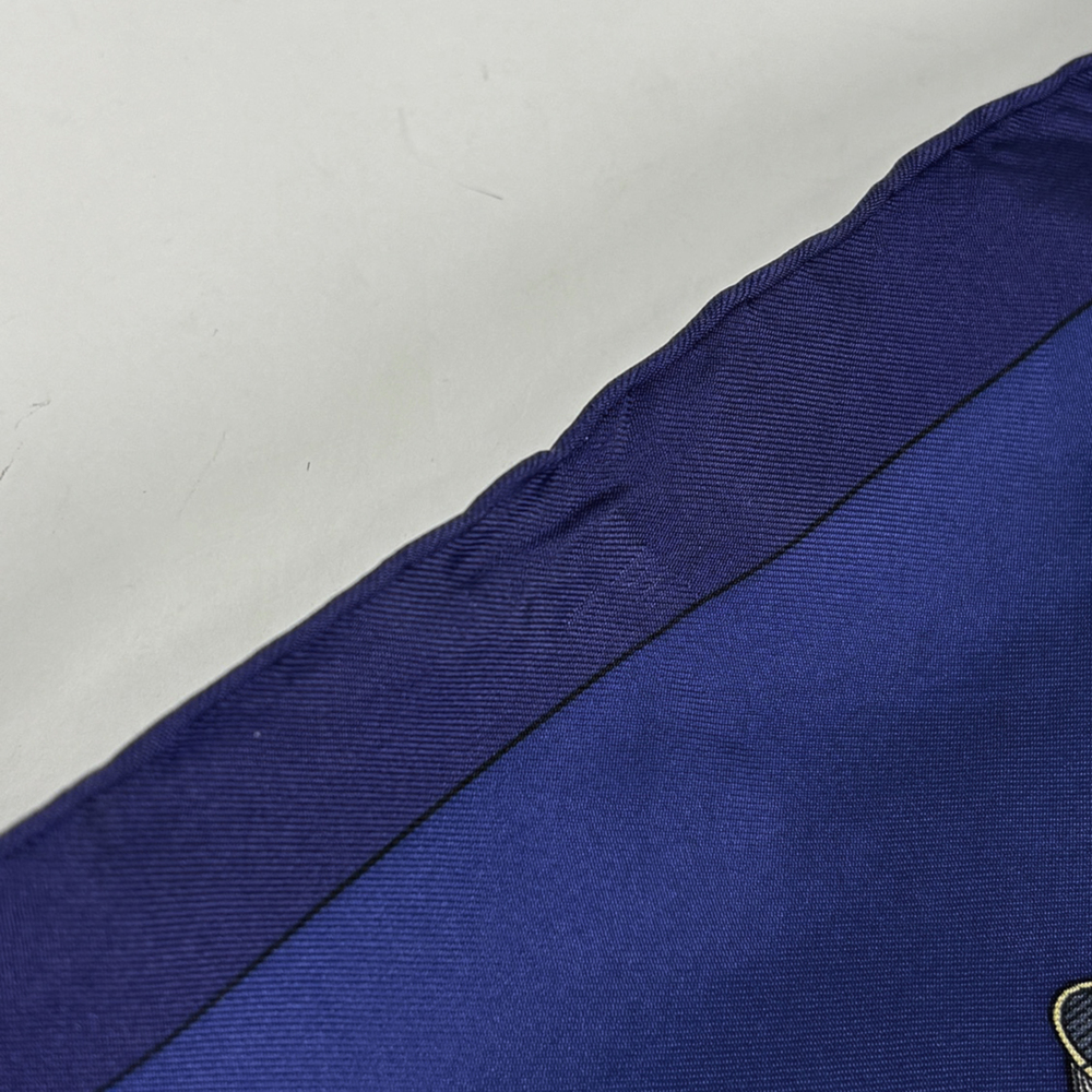 Hermes Carre 90 HELLO DOLLY scarf, silk, blue multicolor, women's. - Picture 3 of 8